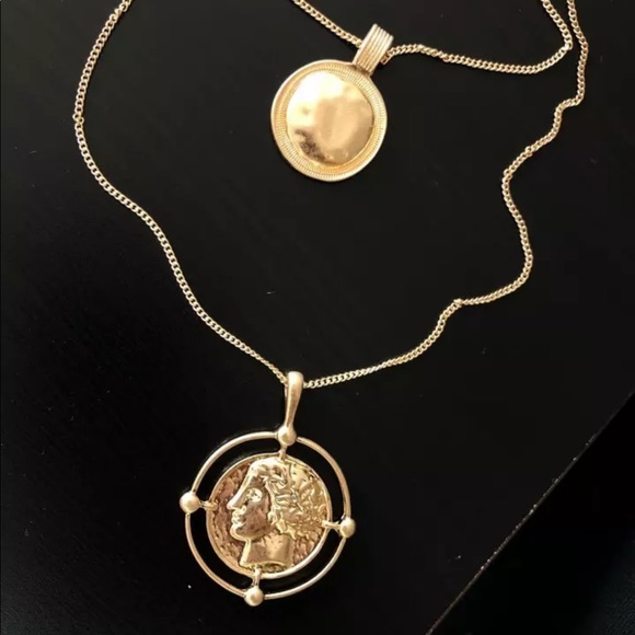 New Silver Yellow Gold Plated Round Beautiful Necklace - Picture 3 of 3